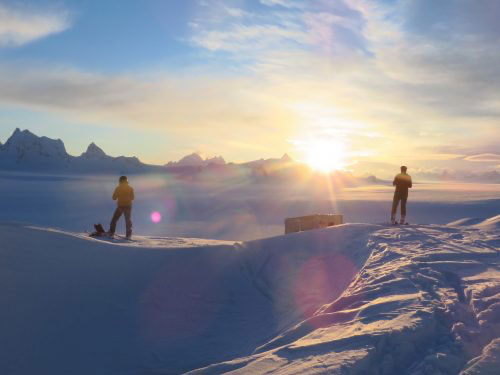 jpg Researchers travel by ski to remote locations on the Juneau Icefield to collect snow and melt measurements in April 2015