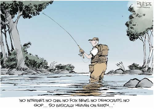 jpg Political Cartoon: Fly Fishing