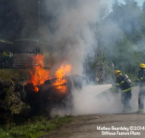 jpg Unidentified fire crew of Ketchikan Fire Department shortly after their arrival engaging the fire.