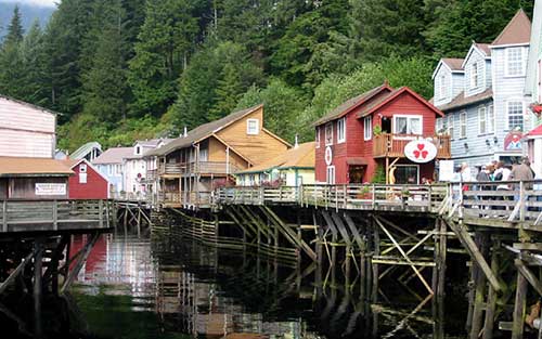 jpg Ketchikan Creek runs along Ketchikan's historic Creek Street, a boardwalk on pilings.