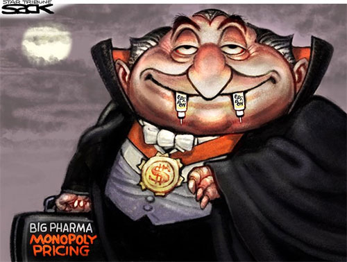 jpg Editorial Cartoon: Pharma Vampire