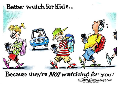 jpg Editorial Cartoon: School kids walking