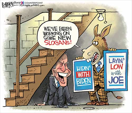 jpg Political Cartoon: Biden Basement Slogans 