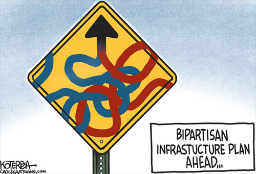 jpg Political Cartoon: Bipartisan Infrastructure Plan
