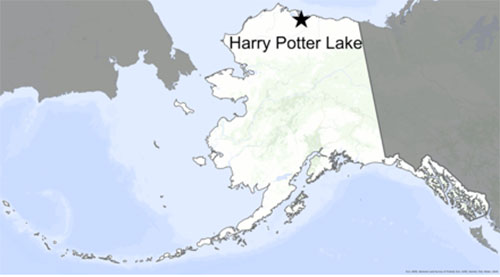 jpg A map shows the location of Harry Potter Creek on Alaska's North Slope