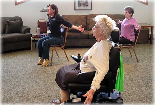 jpg SEARHC Wellness Coordinator June May leads the  Sit & Be Fit Class at the Klawock Senior Center.