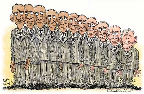 jpg Political Cartoon: Obama Transforms Into Bush