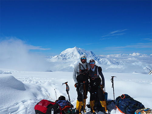 jpg Capt. Stephen Austria, project engineer in the USACE-Alaska District's Foreign Military Sales Program, and fiancé and climbing partner, Rebecca Melesciuc, take a break from descending Denali, the tallest peak in North America