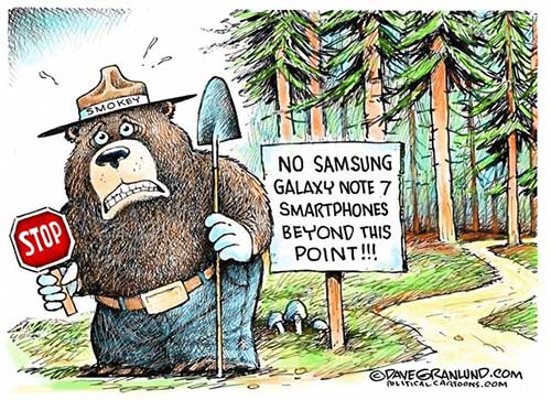 jpg Editorial Cartoon: Samsung Galaxy Note 7 fires 