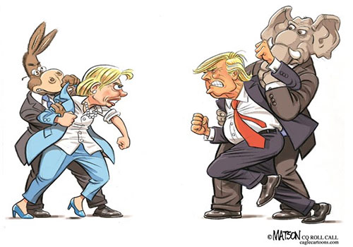 jpg Editorial Cartoon: Clinton and Trump Debate