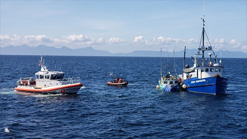 Coast Guard crews assist in dewatering, towing fishing vessel near Ketchikan 