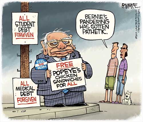 jpg Political Cartoon: Bernie Panders