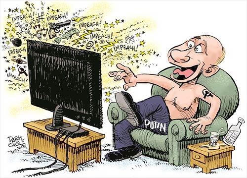 jpg Political Cartoon: Putin Enjoys Impeachment Rancor