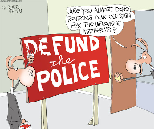 jpg Political Cartoon:  Defunding the Police By Dems