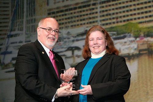 jpg  William T. Briggs,, 2009 ENA President presents Bev Crum, Nurse Manager for the Emergency Department of Ketchikan General Hospital ENA's Nurse Manager Award.