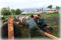 WCA Covers Shakes Island Totem Poles for Winter; Totems to be repaired, repainted and put back up next summer