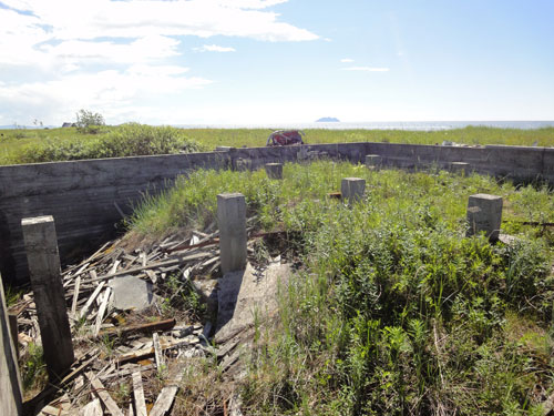 jpg A concrete foundation is all that remains of Shaktoolik’s old school, abandoned after the village moved to a new site about 70 years ago.