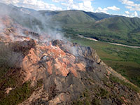 Fire on the mountain near the Yukon River