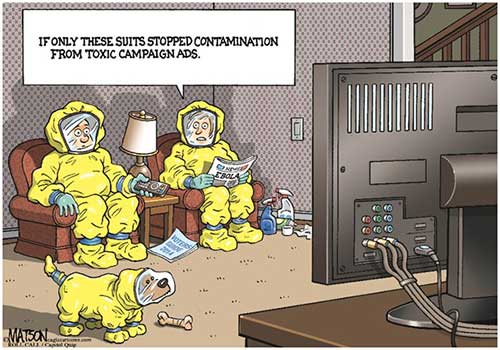jpg Political Cartoon: Hazmat Suits For Toxic Campaign Ads
