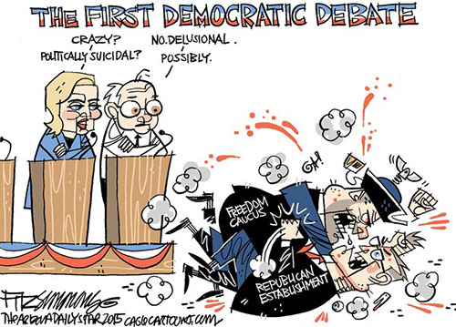 jpg Political Cartoon: First Democratic Debate