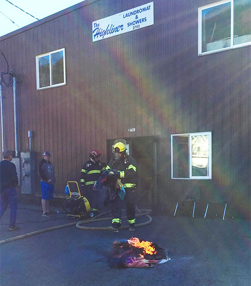 jpg The fire appears to be caused by clothing that ignited during drying. 