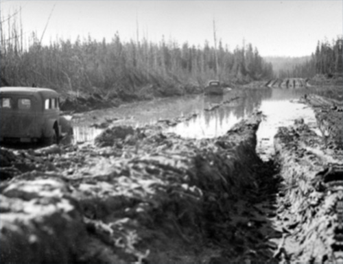 jpg Spring breakup on the Alaska Highway, ca. 1946-1960