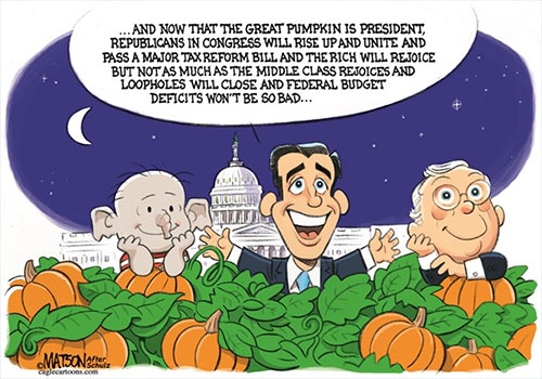 jpg Political Cartoon: The Great Pumpkin President