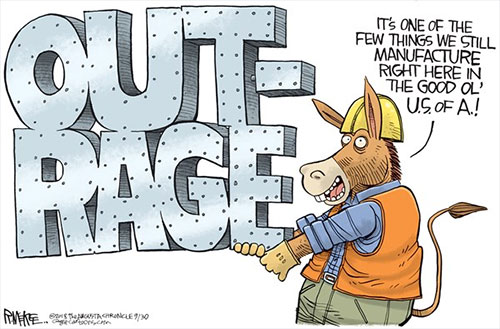 jpg Political Cartoon: Democrat Manufactured Outrage