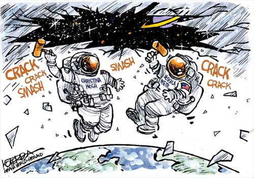 jpg Political Cartoon: Defying Gravity, Making History 