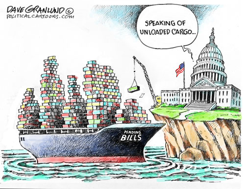 jpg Political Cartoon: Congress and unloaded cargo