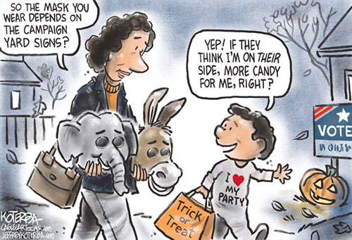 jpg Political Cartoon: Trick-or-Treating at the Midterms