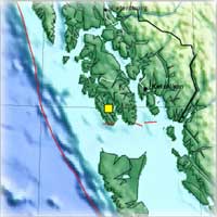 3.87 Quake centered 54 miles west southwest of Ketchikan