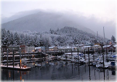 Early Morning Winter Harbor Front Page Photo By CINDY BALZER