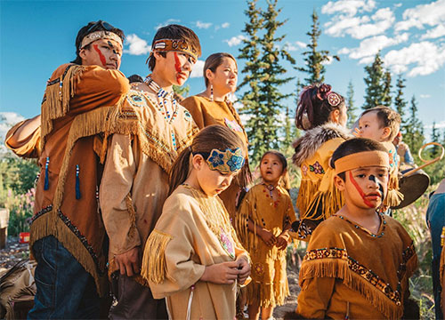 jpg Young members of the Gwich’in Nation prepare for a traditional dance ceremony at the 14th Gwich’in Gathering in Arctic Village, Alaska.