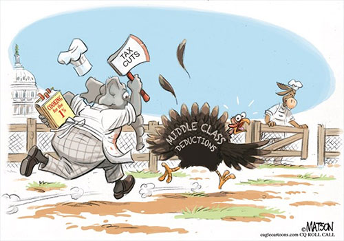 jpg Political Cartoon: Tax Cut Turkey Trot