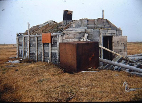 jpg The main building at Ernest Leffingwell’s living site on Flaxman Island remains standing in this photograph from 1970. 