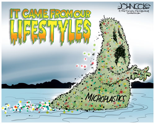 jpg Political Cartoon: Microplastics monster