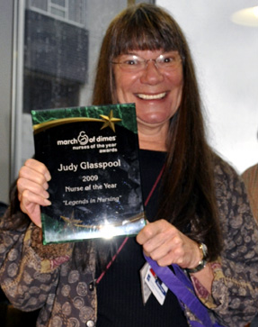 jpg udy Glasspool, the recipient of an Alaska March of Dimes "Legend Nurse of the Year" award.