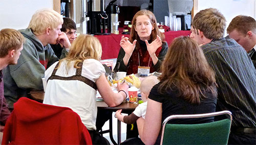 jpg Torie Baker leads new commercial fishermen in a discussion at the 2013 Alaska Young Fishermen’s Summit in Juneau.