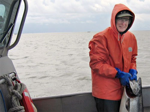 jpg Torie Baker works aboard the F/V Chagvan.