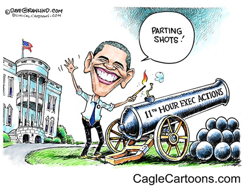 jpg Editorial Cartoon: Obama parting shots