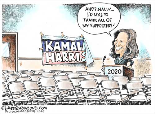 jpg Political Cartoon: Kamala Harris quits 2020 race