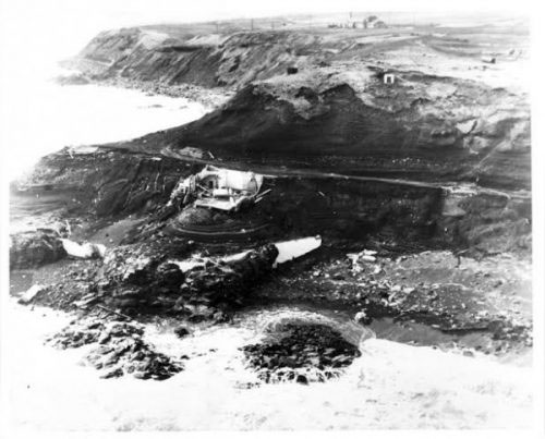 jpg The remains of the Scotch Cap Lighthouse lie crumpled on a bluff on Unimak Island after the April 1, 1946, tsunami.
