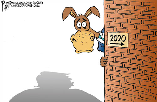 jpg Political Cartoon: Democrats peek at 2020 