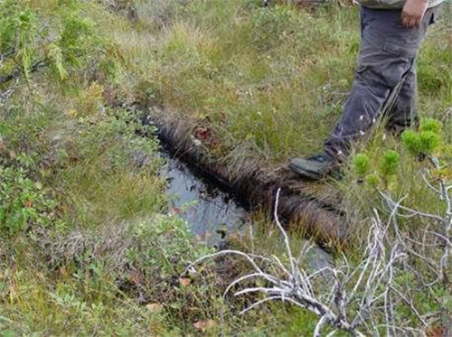 jpg A worker steps onto part of the six-mile pipeline no longer in use on Annette Island.