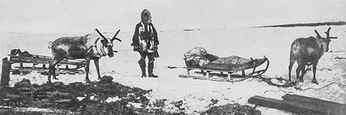 jpg Nils Klemetsen starting with mail for Nome from Eaton; Unalakleet River, March 1, 1900.