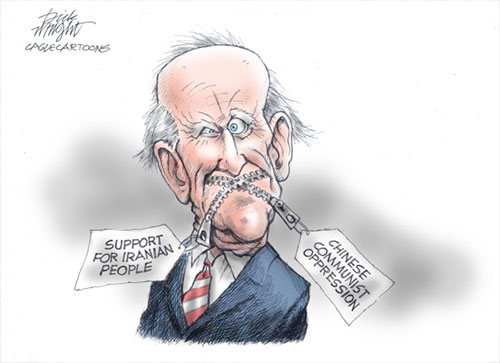 jpg Political Cartoon: Biden Silent on China and Iran Human Rights Abuses