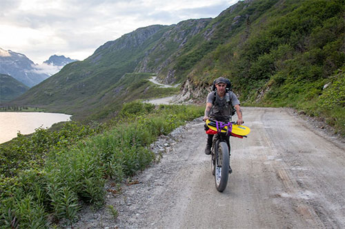 jpg Brent biking the Pile Bay-Williamsport Road from Cook Inlet to Lake Iliamna