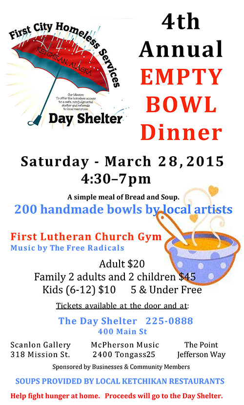 jpg First City Homeless Services, 4th Annual Empty Bowl Dinner - March 28, 2015