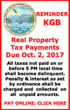 Reminder: KGB Property Taxes Due October 2, 2017